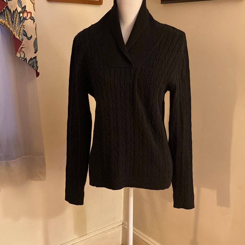 Charter Club Black Cable Knit Sweater